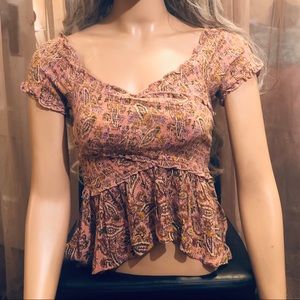 NWOT Malia Smocked Crop Top